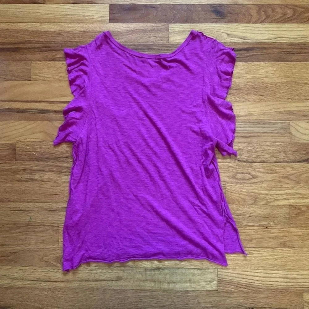 We The Free Magenta Flutter Sleeve Tank Top Size S Boho Preppy Summer - Picture 4 of 4